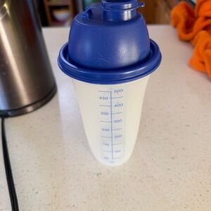 Tupperware Blue and “White” Mixer Bottle